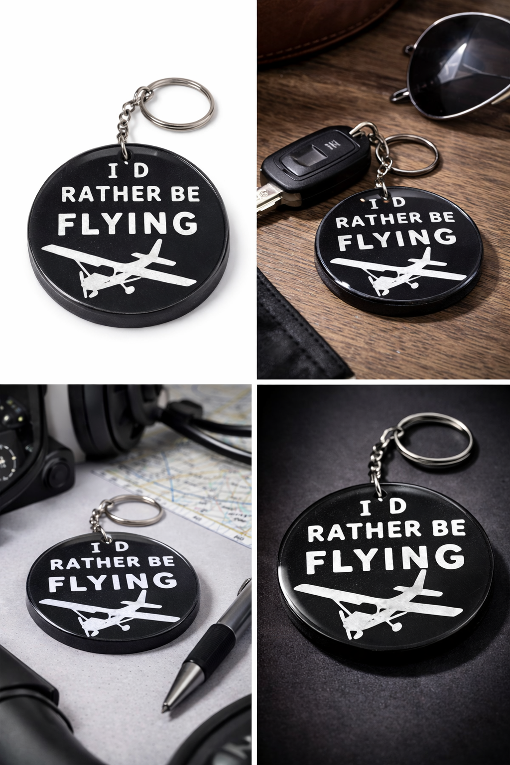I’d Rather Be Flying Keychain – Pilot Gift for Aviation Lovers