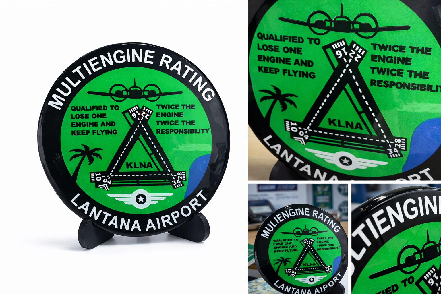 Multi-Engine Rating Aviation Plaque – Lantana Airport (KLNA) Pilot Achievement Gift