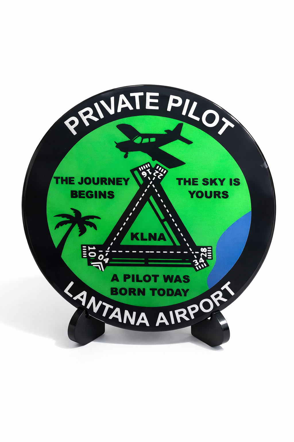 Private Pilot Certification Plaque – Lantana Airport (KLNA) Aviation Milestone Gift
