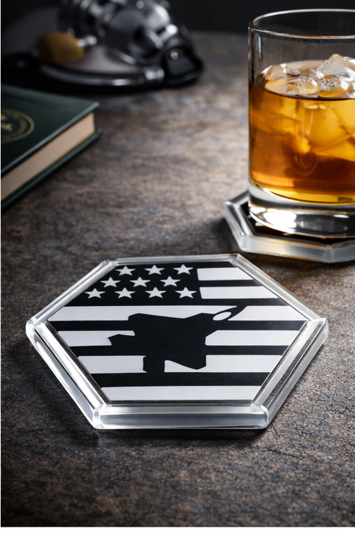 Fighter Jet Coaster – Aviation Gift for Pilots | USA Flag Design