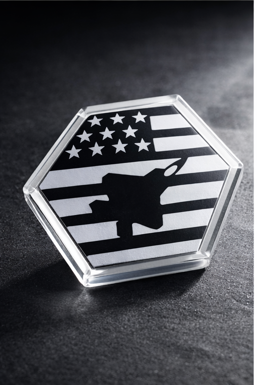 Fighter Jet Coaster – Aviation Gift for Pilots | USA Flag Design