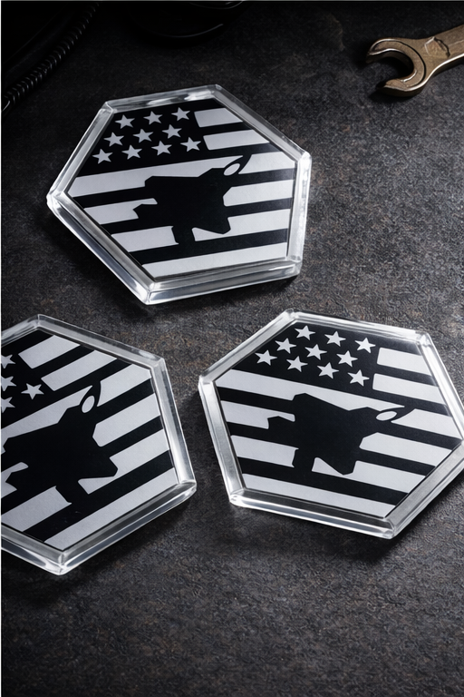 Fighter Jet Coaster – Aviation Gift for Pilots | USA Flag Design